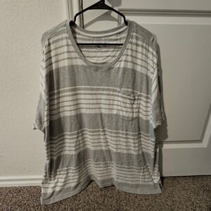 Great Northwest Clothing Company Men's XXL Gray White Stripe Pocket T-Shirt Tee